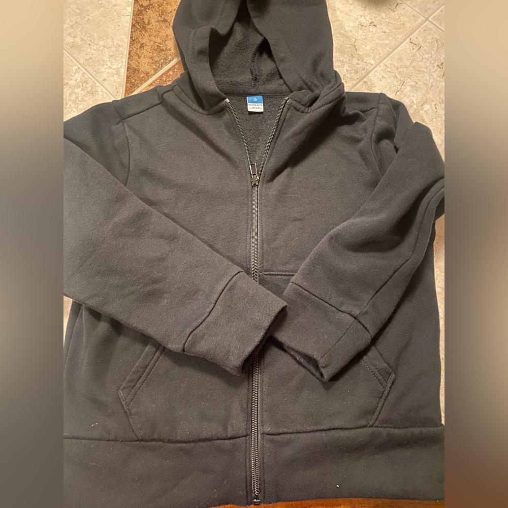 Old Navy Kids Size M (8) Black Zip-Up Hoodie Jacket!